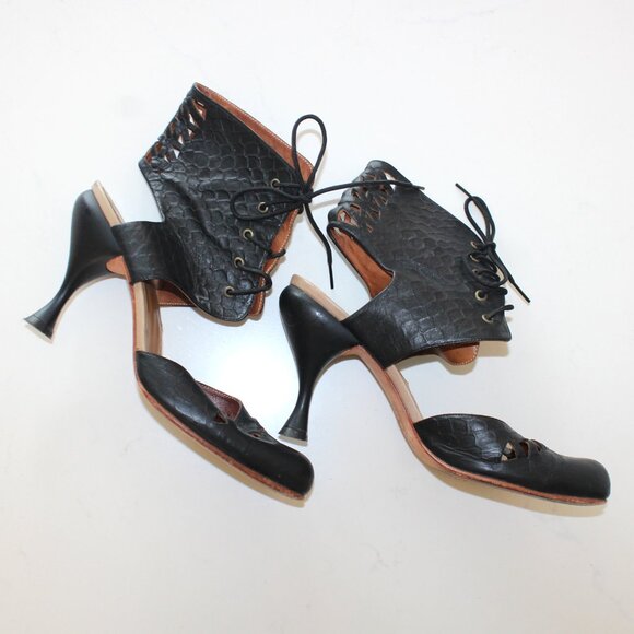 JOHN FLUEVOG Second Miracles Cascades Ankle Slingback Boots - Picture 3 of 6